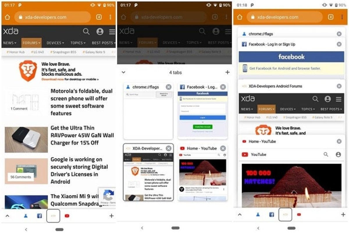 nueva ubicación para las pestañas en Google Chrome