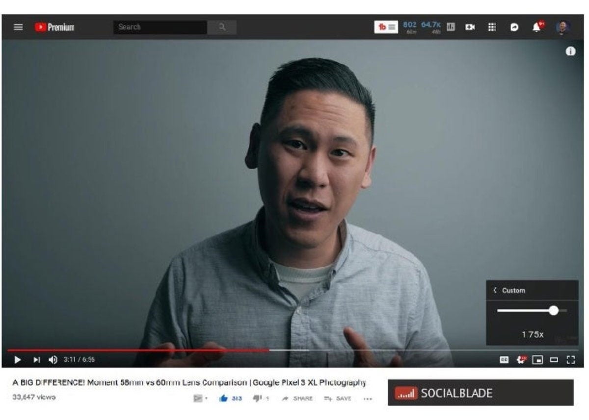 Controles de la velocidad de reproducción en YouTube