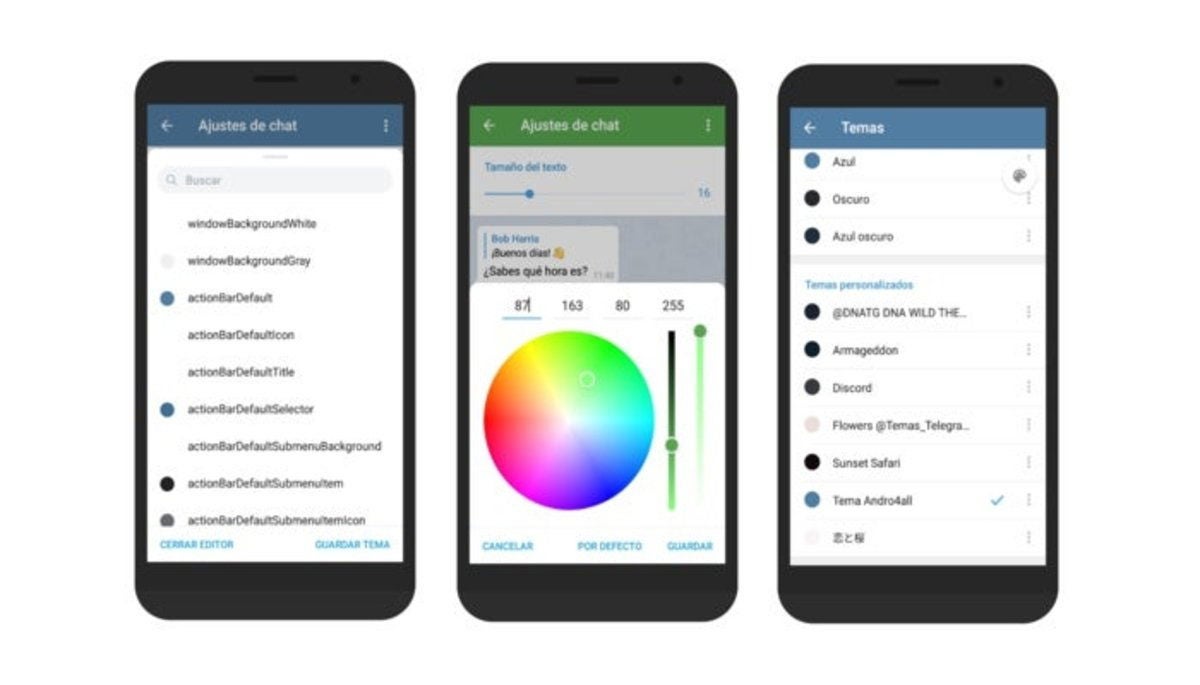 Crear temas en Telegram