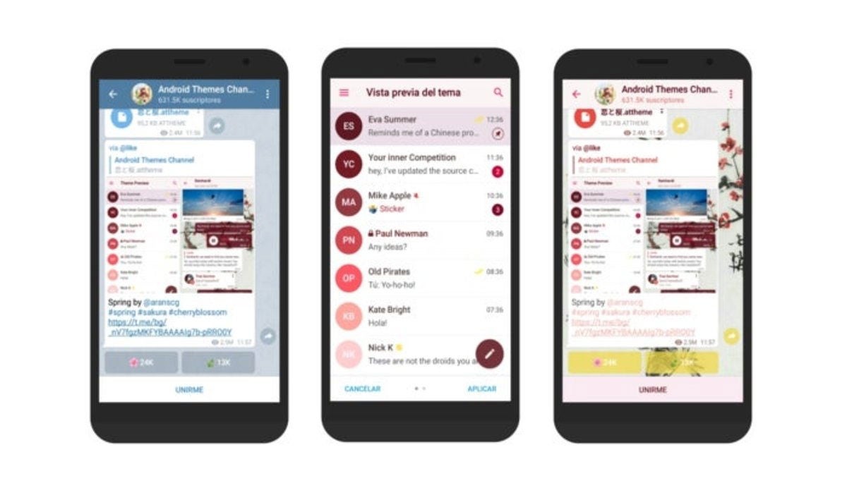 Instalar temas en Telegram