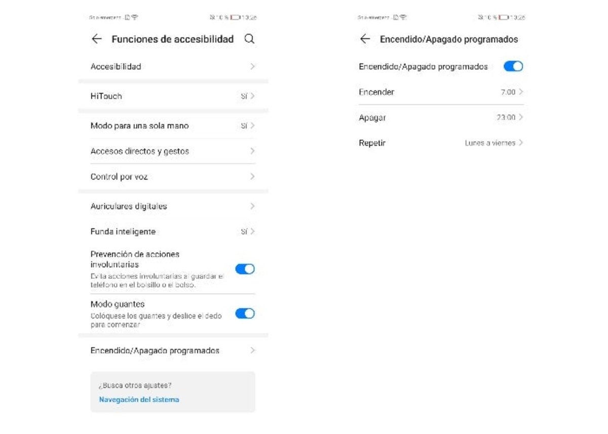 Encendido y apagado EMUI 10