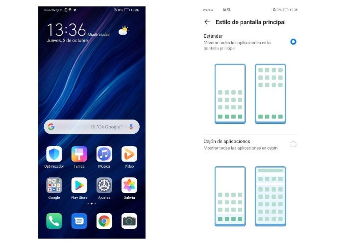 Cajón de apliaciones EMUI 10