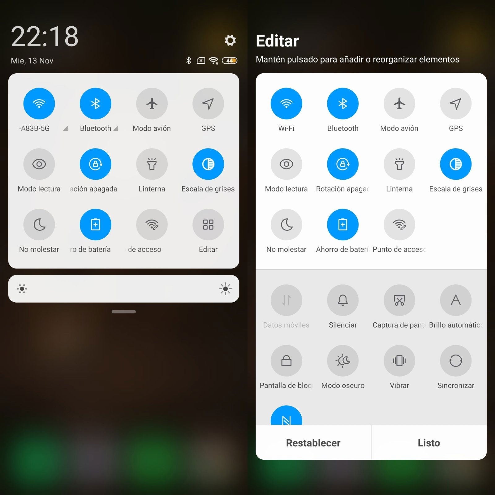 Notificaciones monocromatico