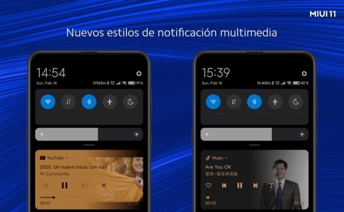 Nuevas notificaciones multimedia en MIUI 11