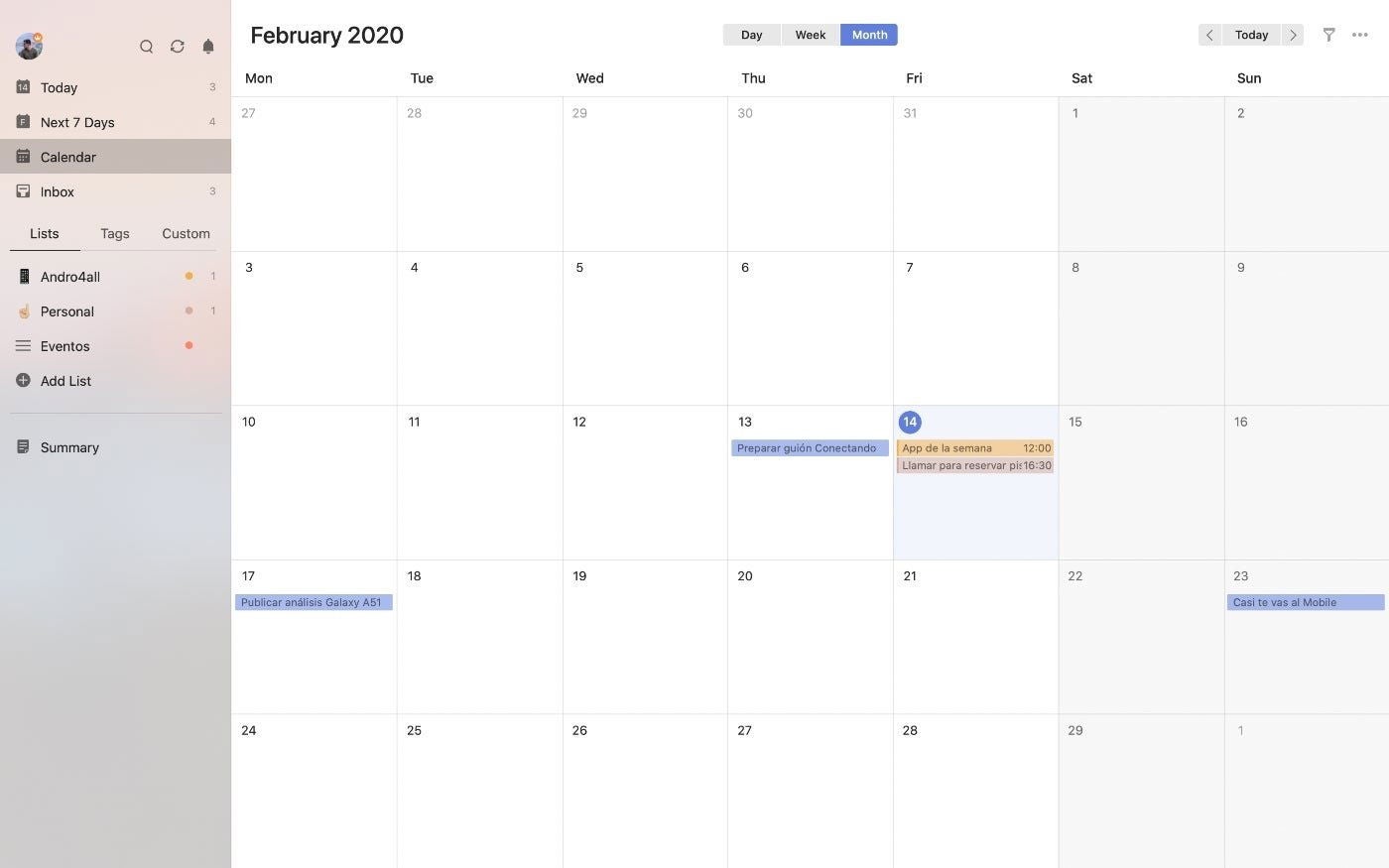 TickTick para escritorio