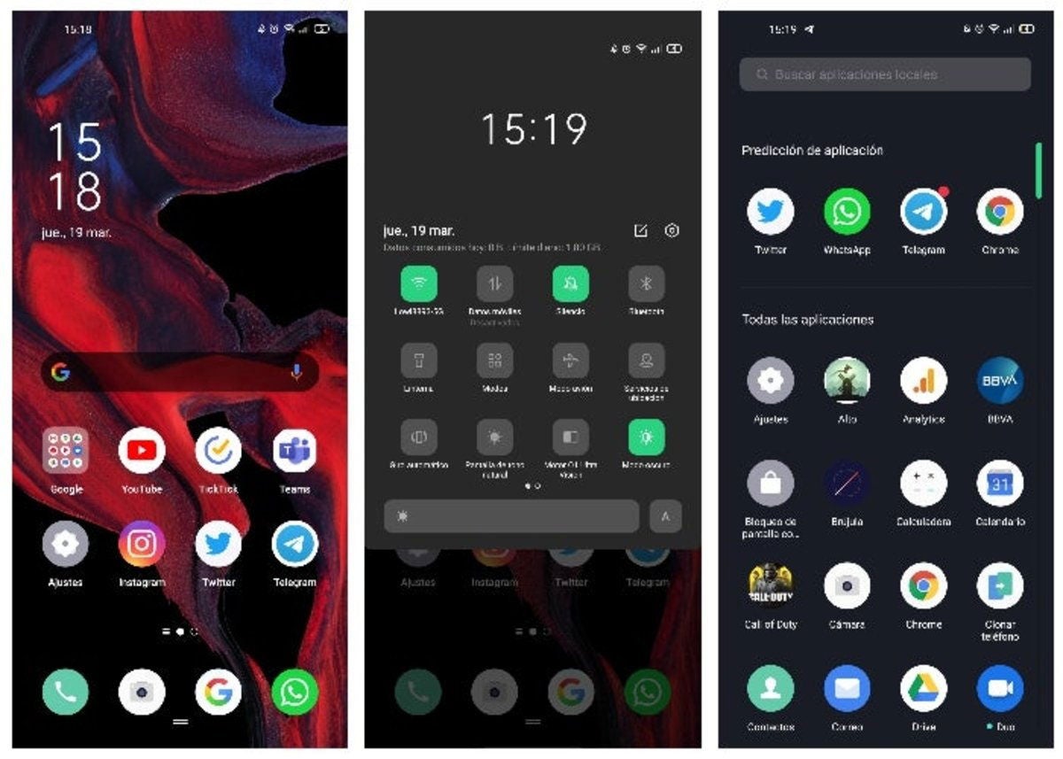 Captura de pantalla de ColorOS 7.1