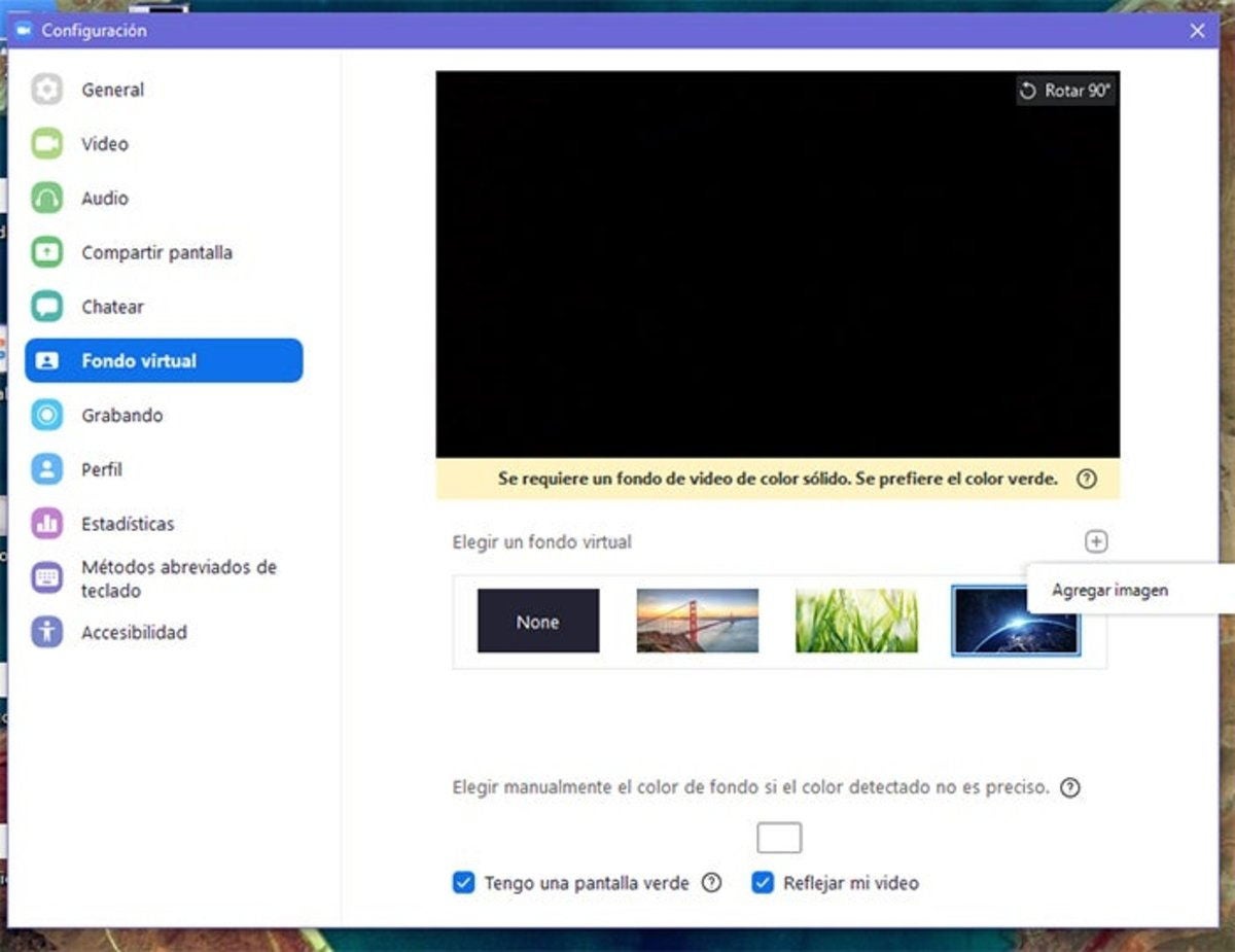Agregar fondo de videollamada de Zoom