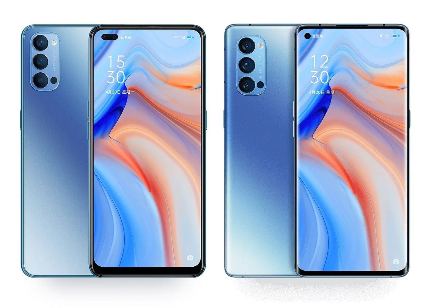 Las diferencias entre el Reno4 (izquierda) y el Reno4 Pro (derecha) son mínimas