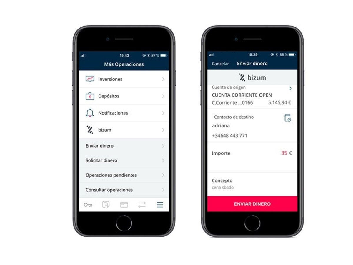 La app de Openbank, uno de los bancos con soporte para Bizum.