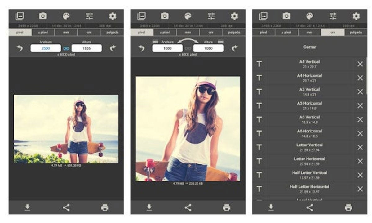 Tamaño de Foto – Photo Resizer, una app ideal para ajustar el tamaño de una imagen.