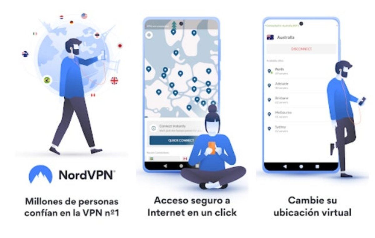 NordVPN es una de las apps VPN Android de pago más usadas.