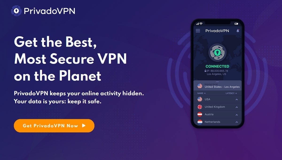 PrivadoVPN es una de las mejores apps de VPN gratis para Android