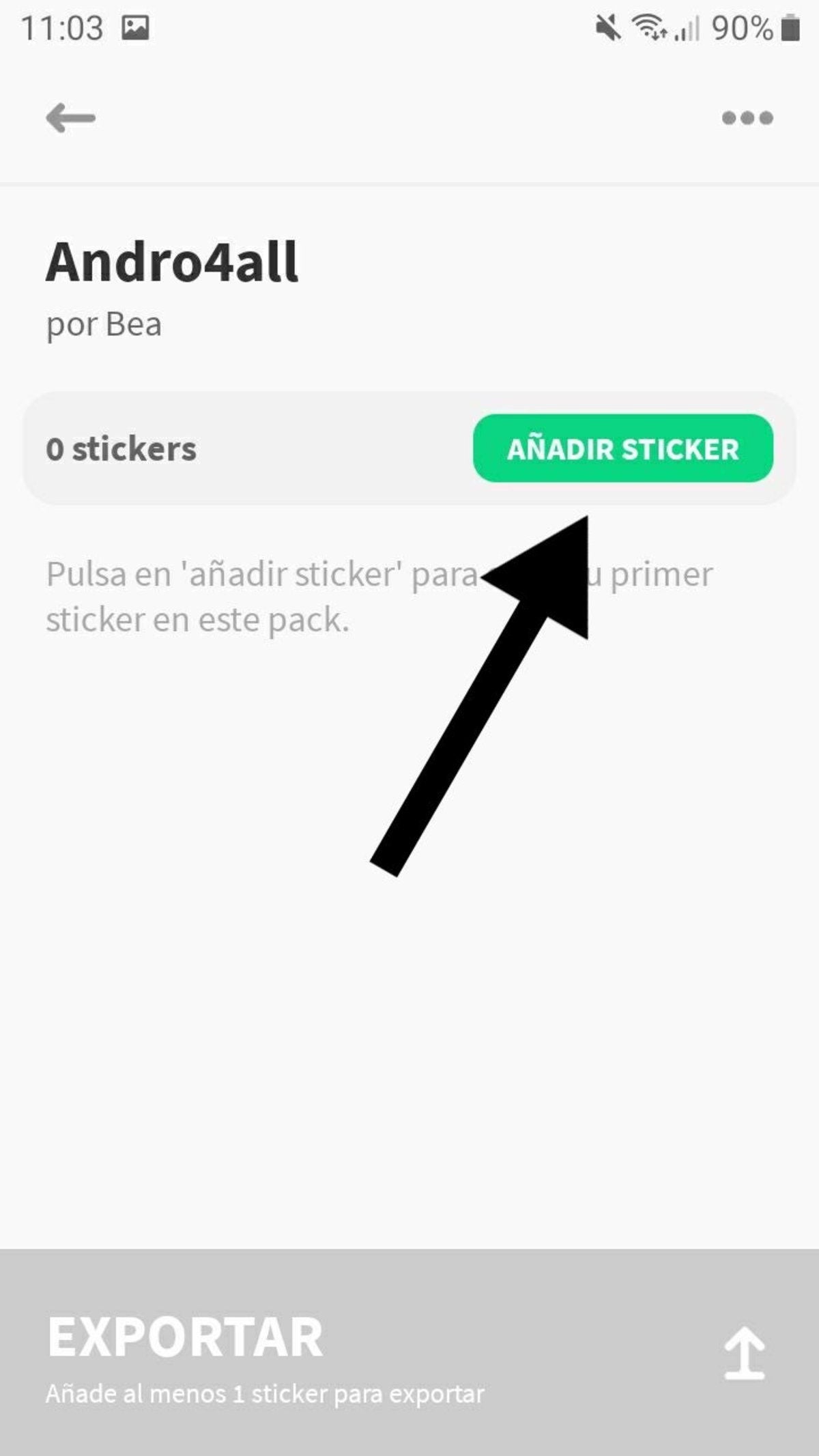 Llega el momento de darle contenido al pack de stickers que has creado.