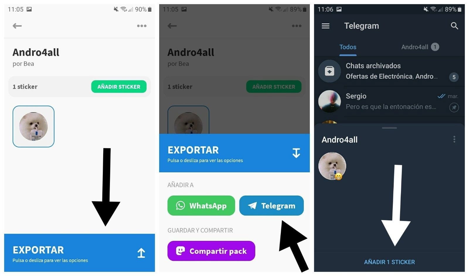 El último paso es añadir tu paquete de stickers a Telegram.
