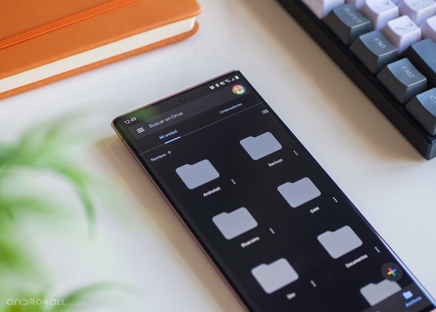 Explorador de archivos en Android.