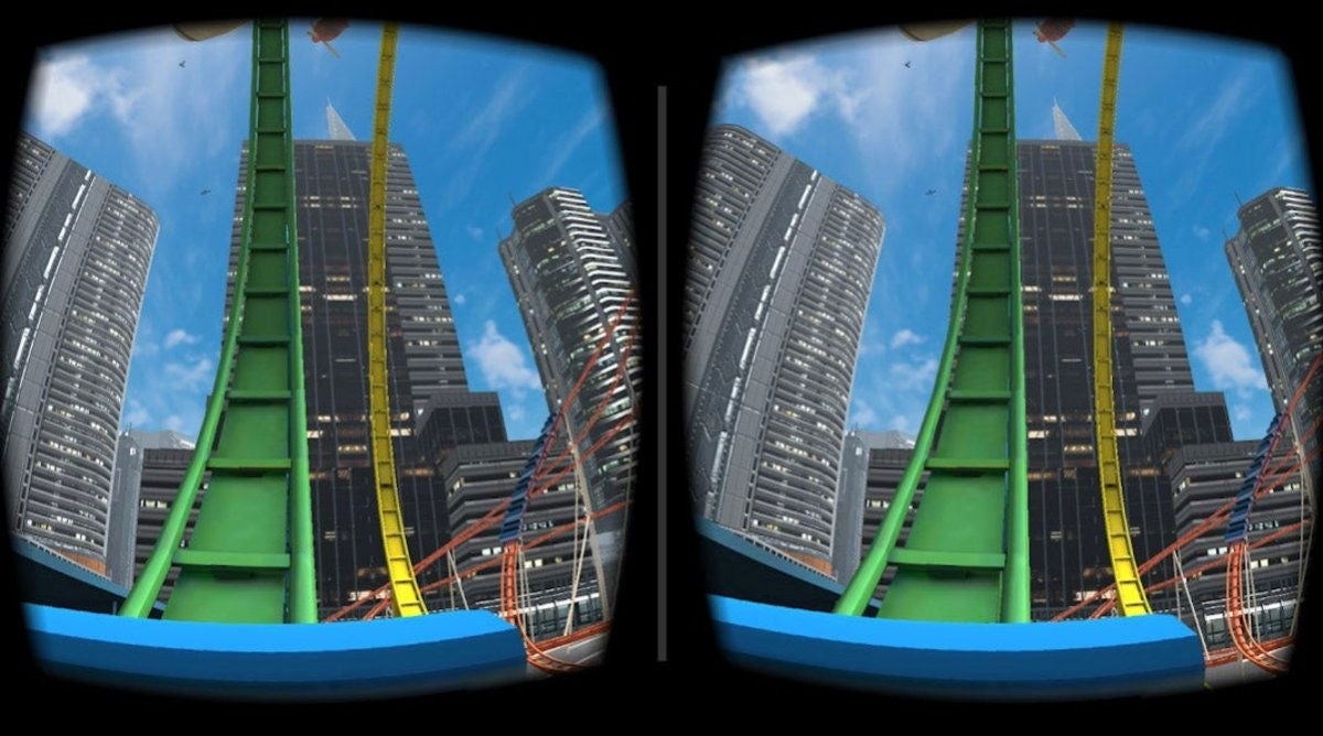VR Roller Coaster, un juego de realidad virtual de montañas rusas.