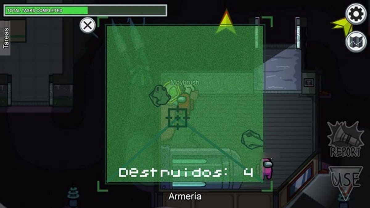 Destruye asteroides en Among Us