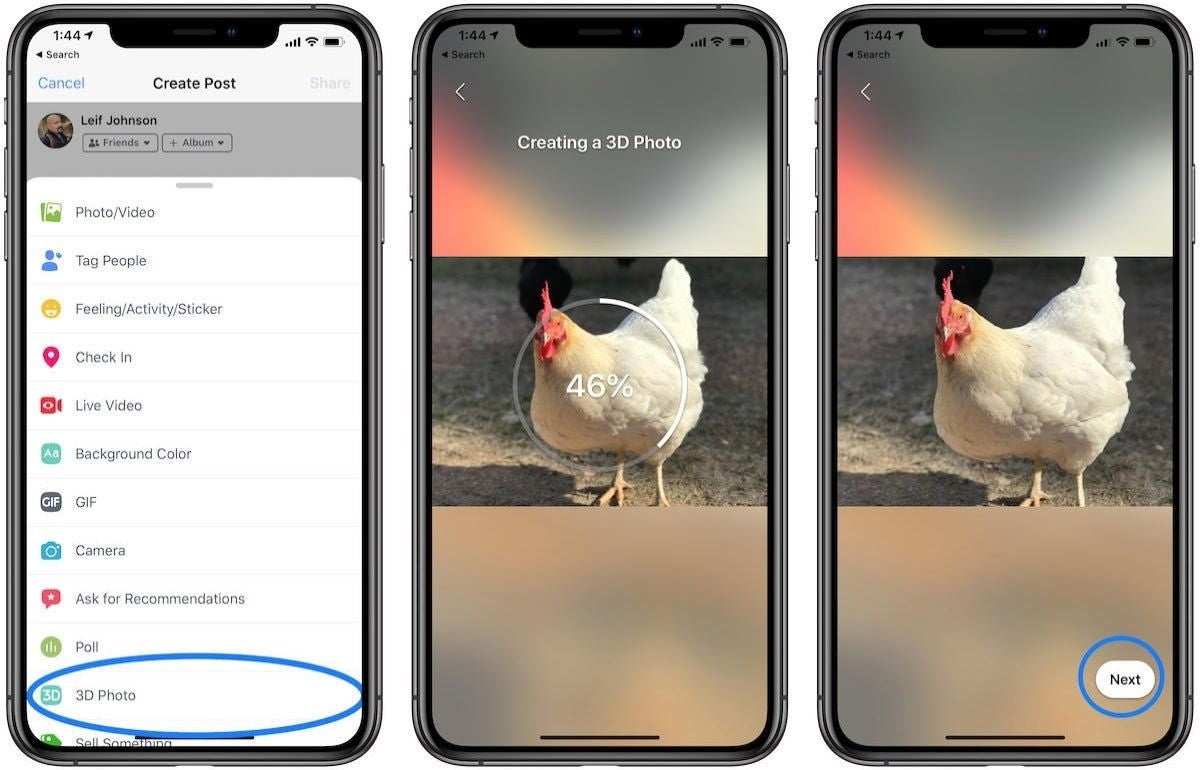 Pincha en la opción "Foto en 3D" para crear este tipo de imágenes
