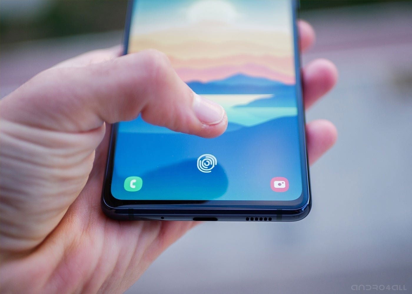 El lector de huellas de un móvil Android.