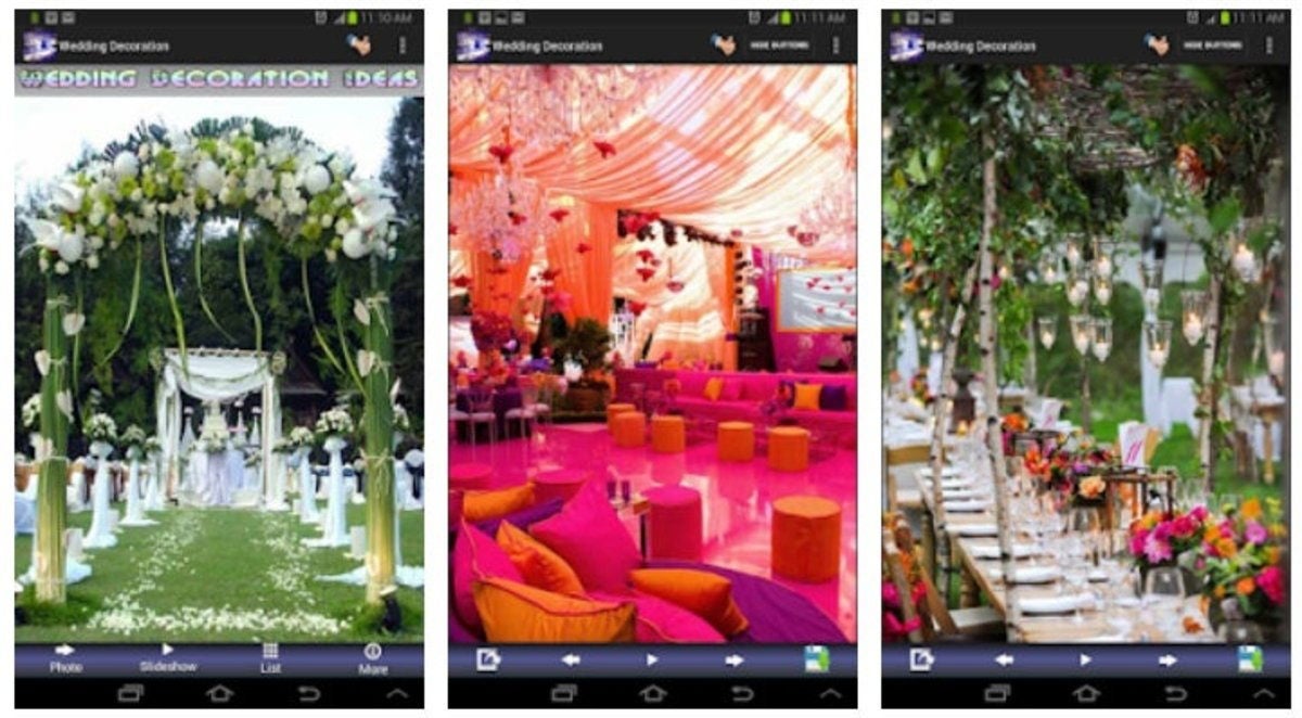 Wedding Decoration Ideas es una útil app para escoger la decoración de tu boda.