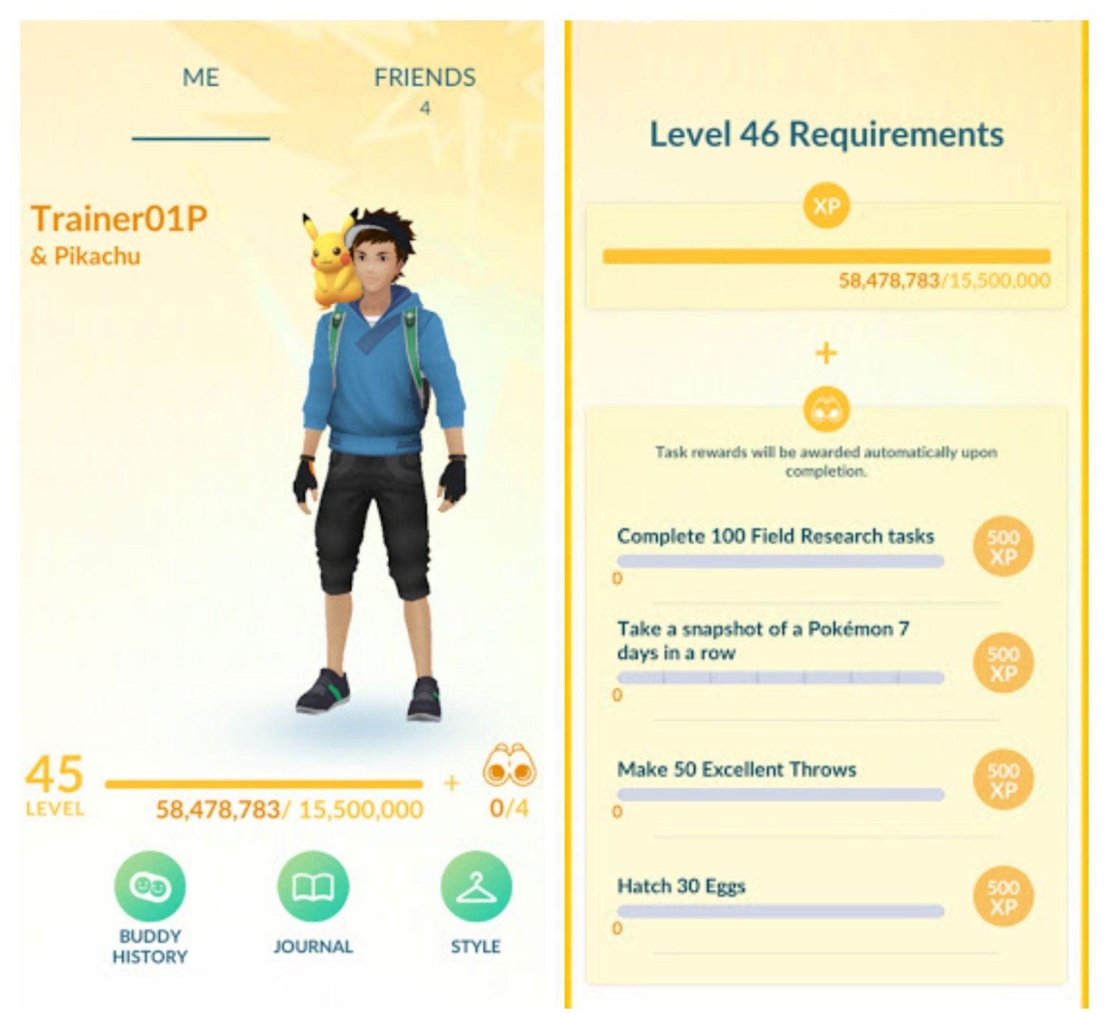 Así se verá en Pokémon GO el perfil de entrenador de más de nivel 40.