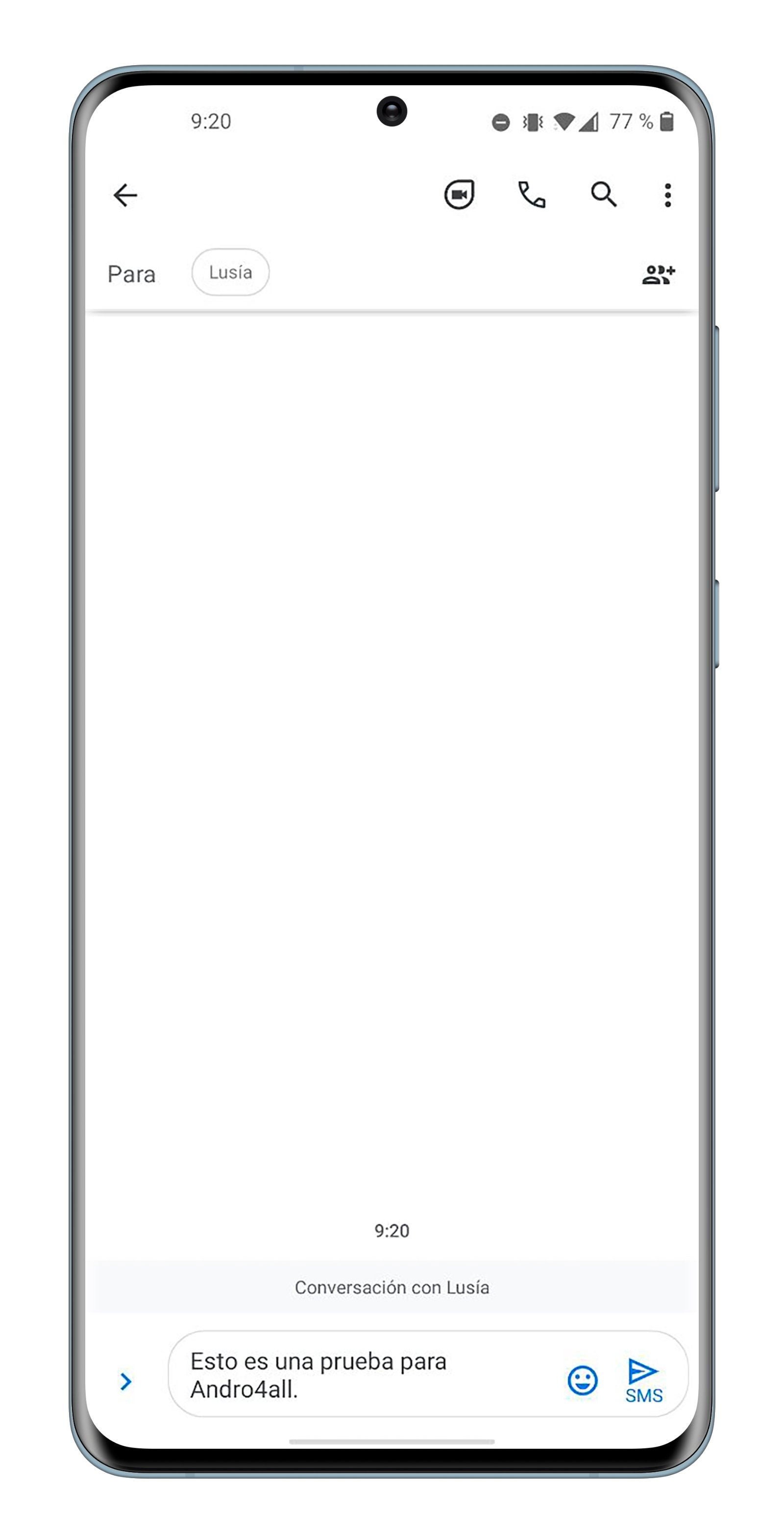 Escribe el contenido del mensaje que vas a programar en Google Mensajes.