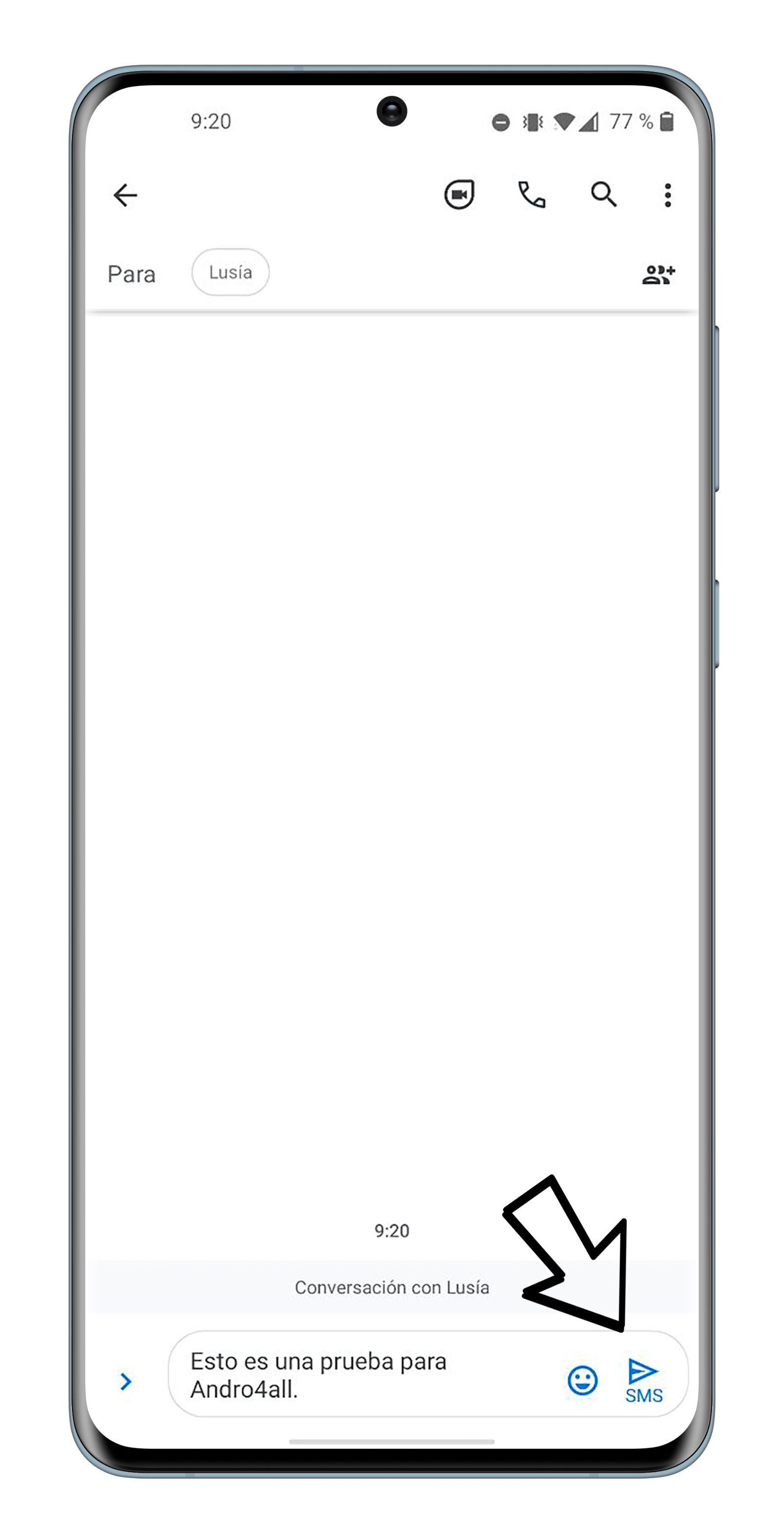 Pulsa durante unos segundos en el botón de enviar.