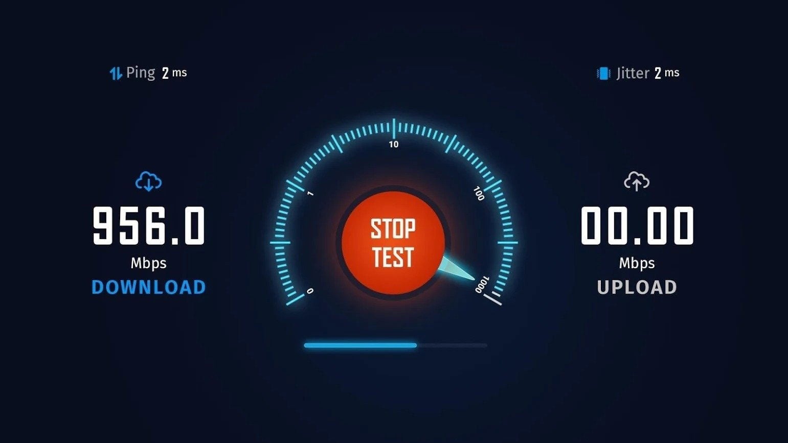 El test de velocidad de Internet FiberTest para Android.