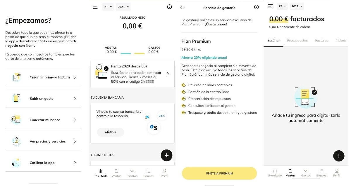 Nomo funciona como una gestoría online para autónomos y PYMES