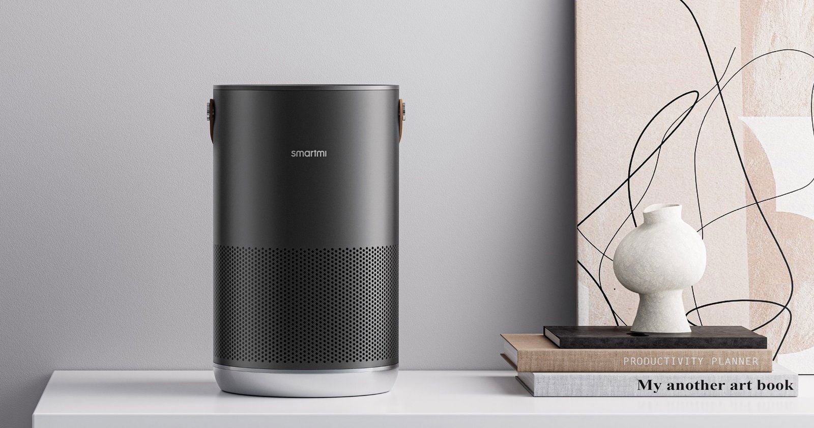 El purificador de aire de Smartmi cuenta con un asa para facilitar su movimiento.