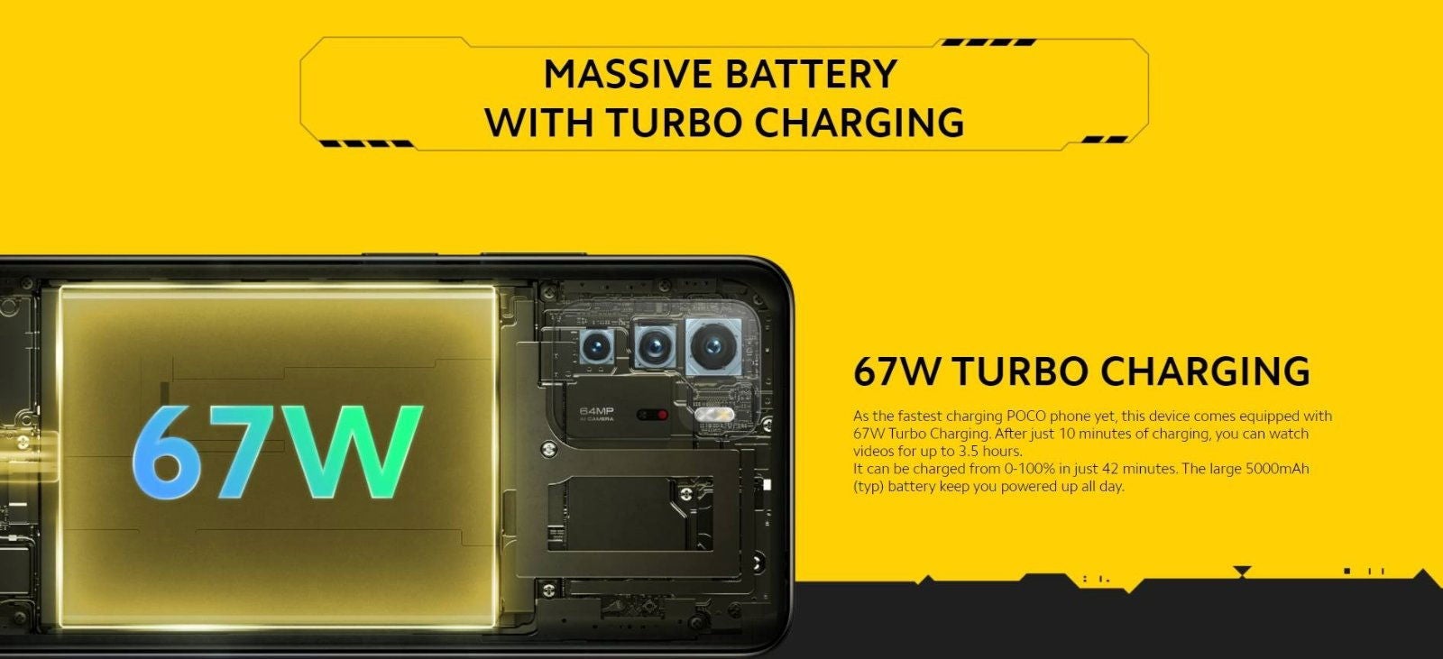 La carga ultrarrápida del POCO X3 GT nos permite realizar una carga completa en algo más de media hora