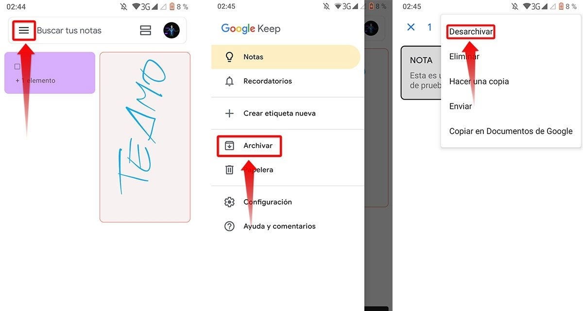 Así puedes restaurar notas archivadas en Google Keep desde tu móvil o PC