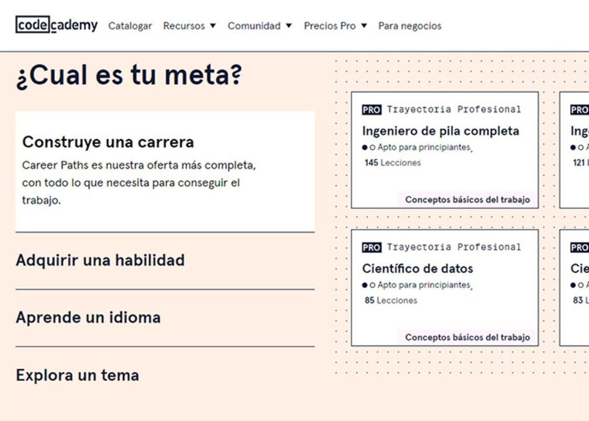 Codecademy: una página web para aprender a programar gratis y alcanzar tus metas
