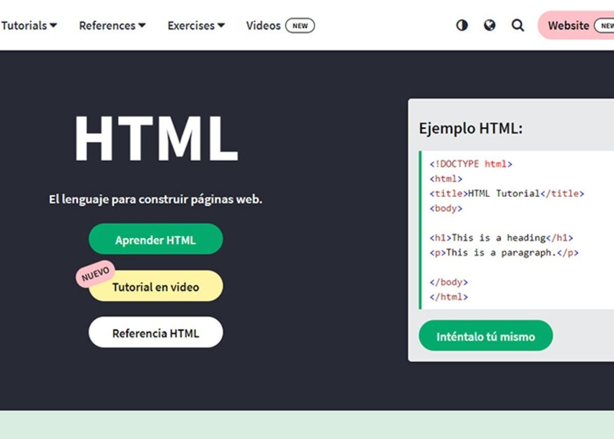 W3Schools: aprende HTML con tutoriales y vídeos