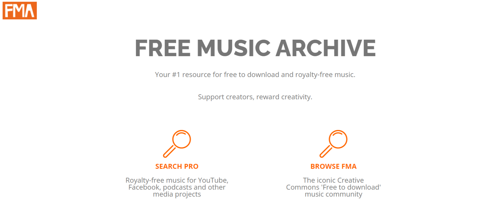 Web Free Music Archive para descargar música libre de derechos de autor