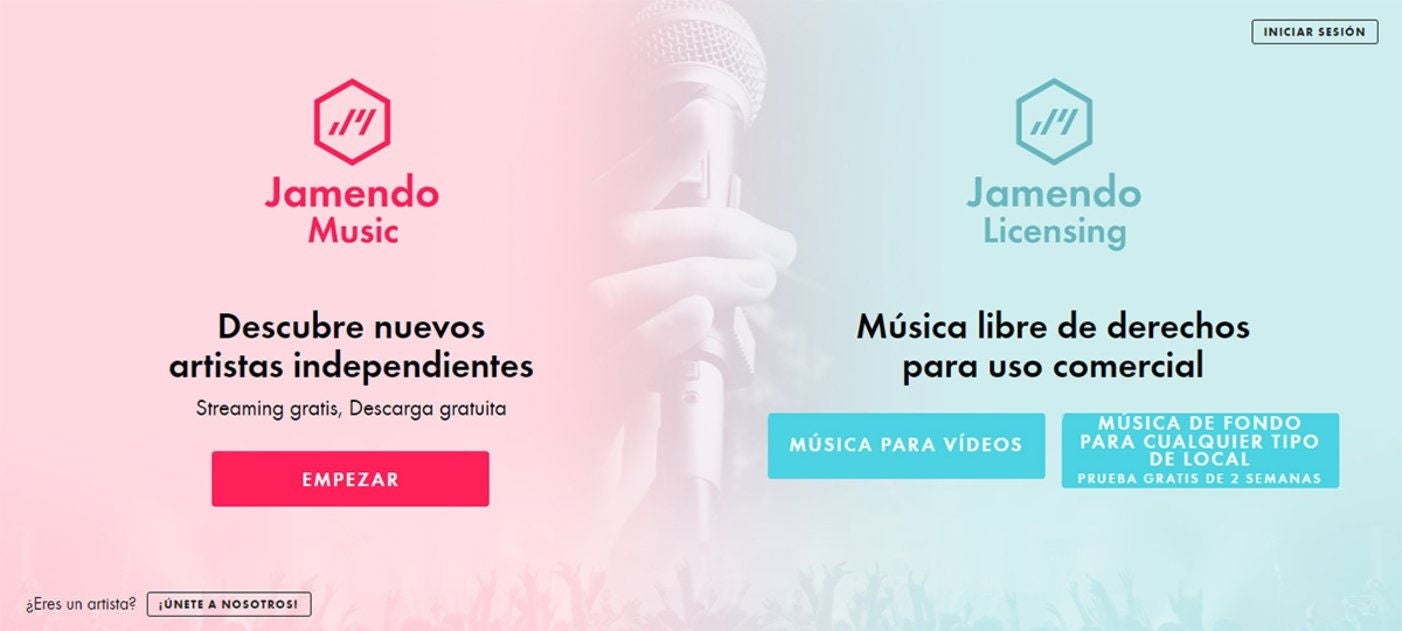 Web Jamendo para descargar música