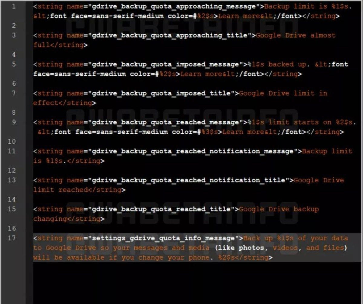 WhatsApp almacenamiento limitado Google Drive