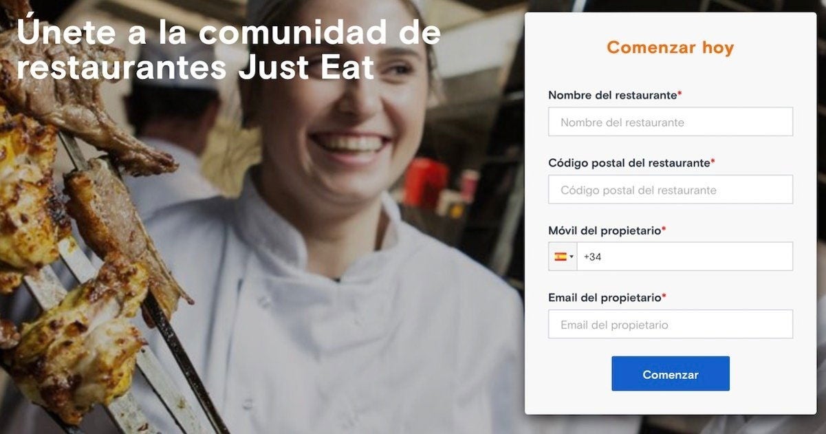 Dar de alta un restaurante en Just Eat