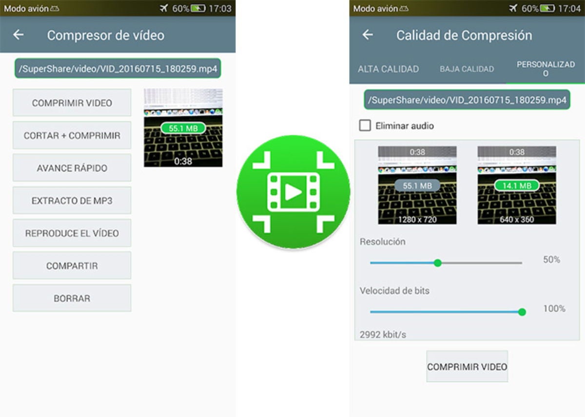 Compresor de video - Comprimir video y fotos: convertir y comprimir vídeo en Android