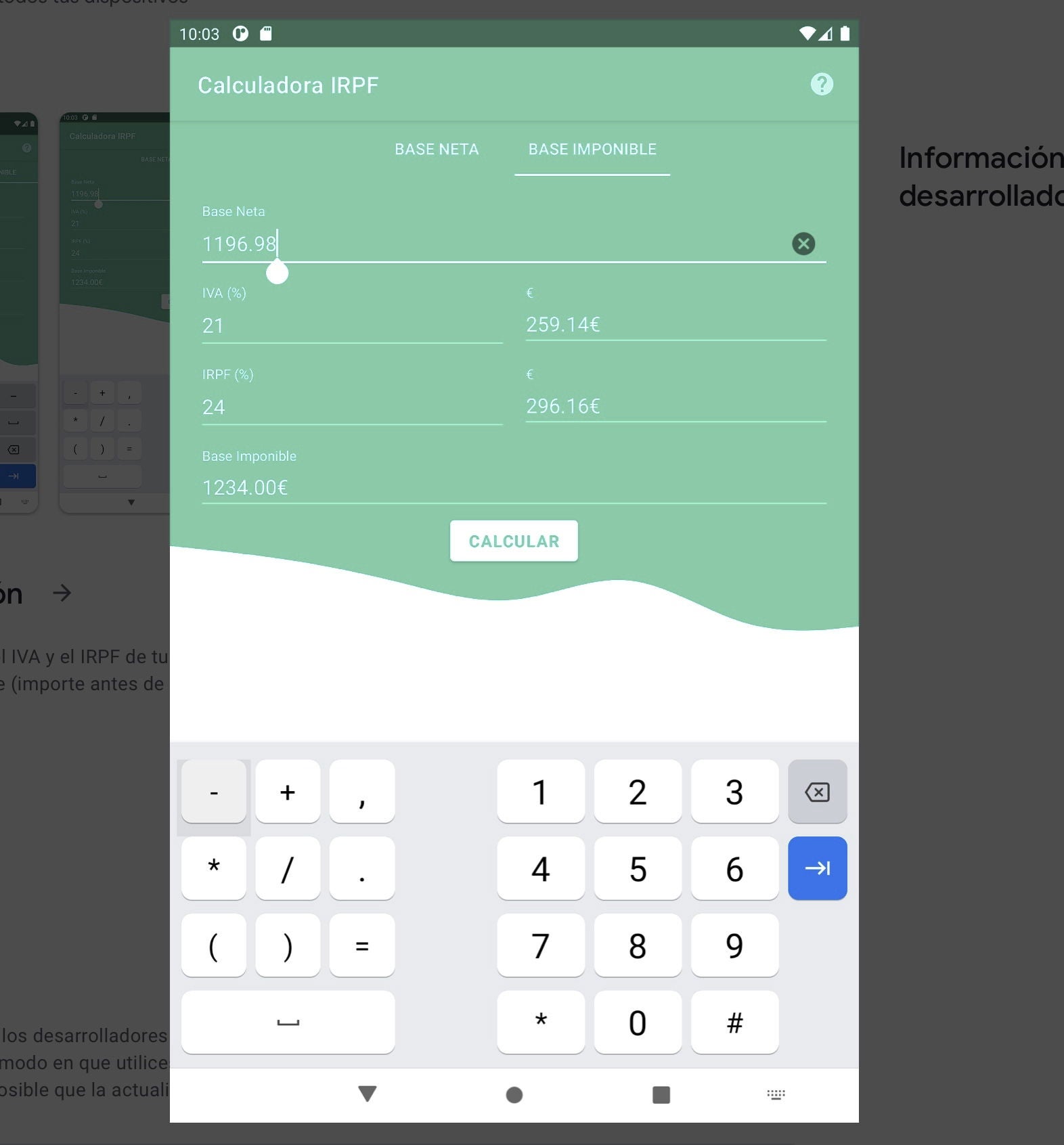 Calcula siempre que lo desees tanto el IVA como el IRPF