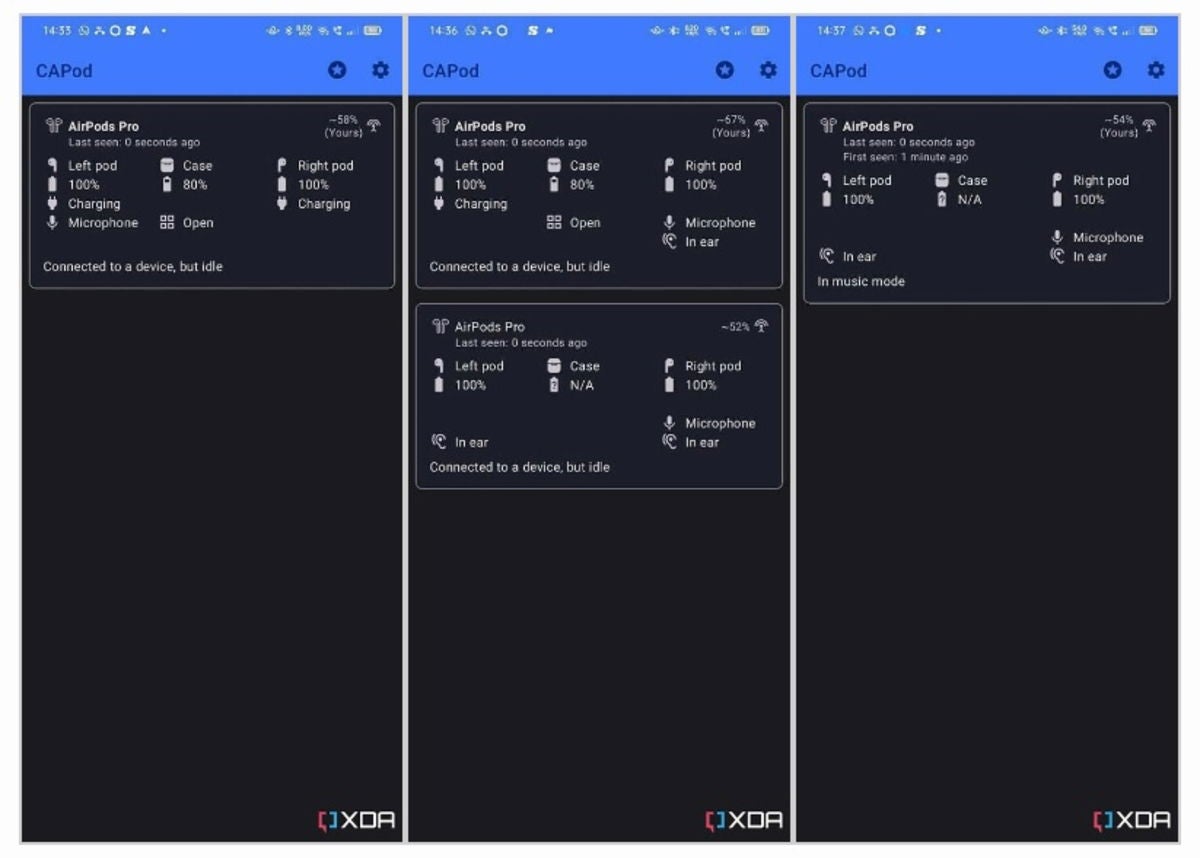 Así se muestra la app 'CAPod' en un smartphone Android.