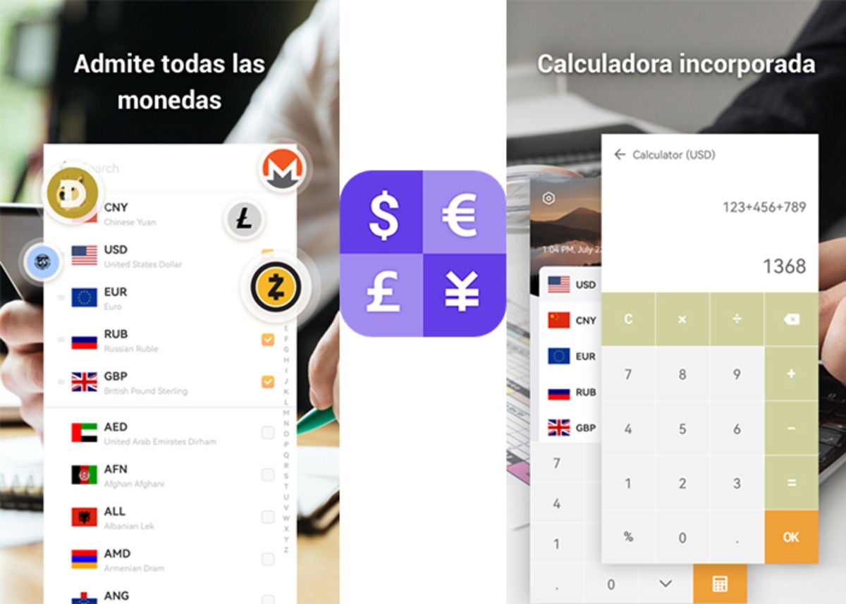 Convertidor de moneda: app que admite todas las monedas