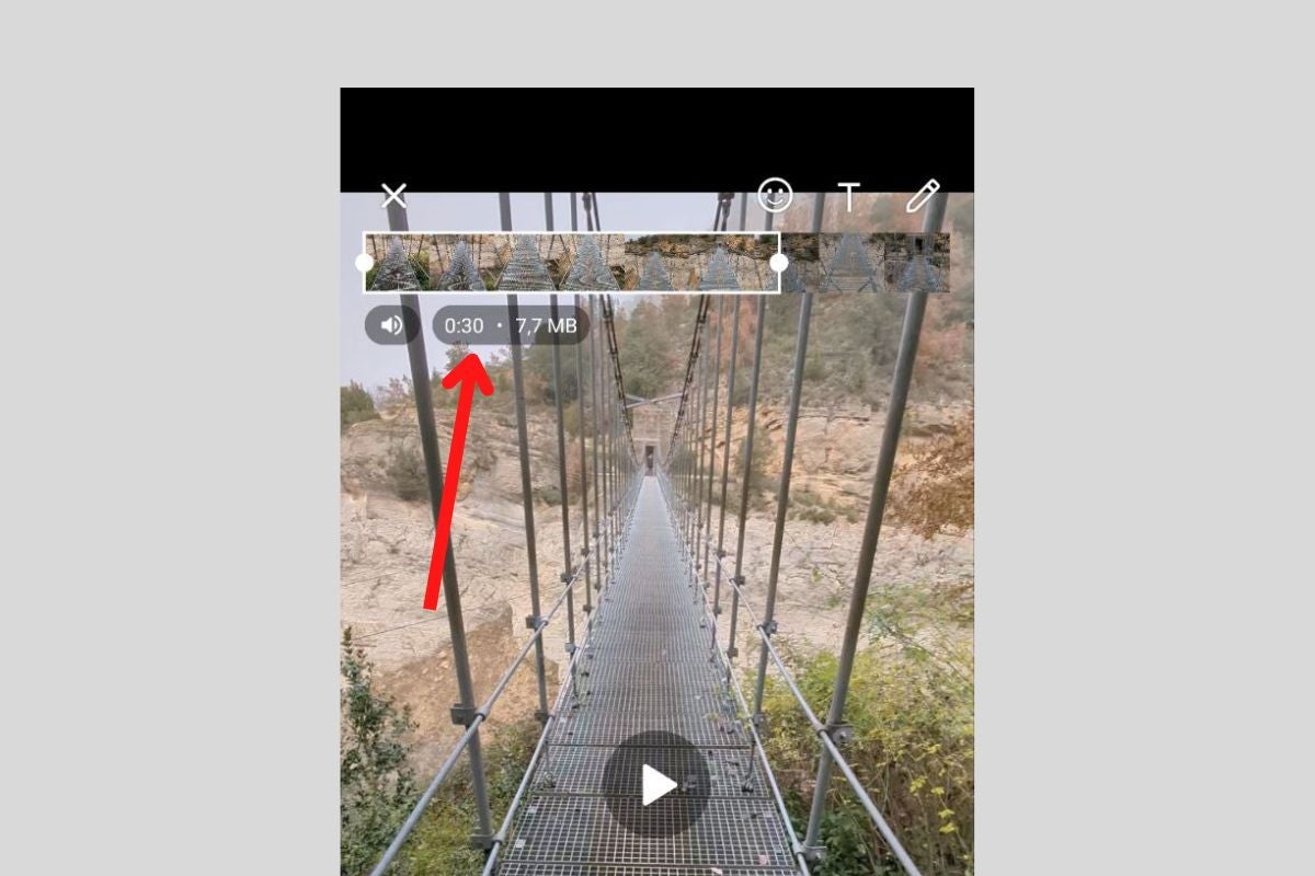 Selecciona una primera parte de 30 segundos y envíala a tu estado de WhatsApp.
