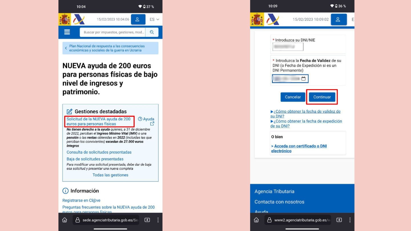 Cómo solicitar la ayuda de 200 euros del Gobierno desde el móvil