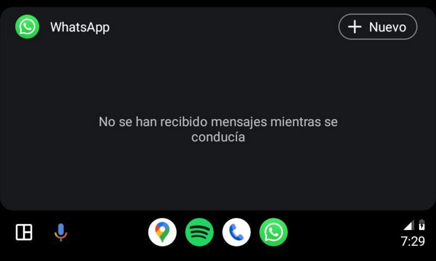 El botón Nuevo te permite iniciar manualmente el proceso para enviar un mensaje por WhatsApp