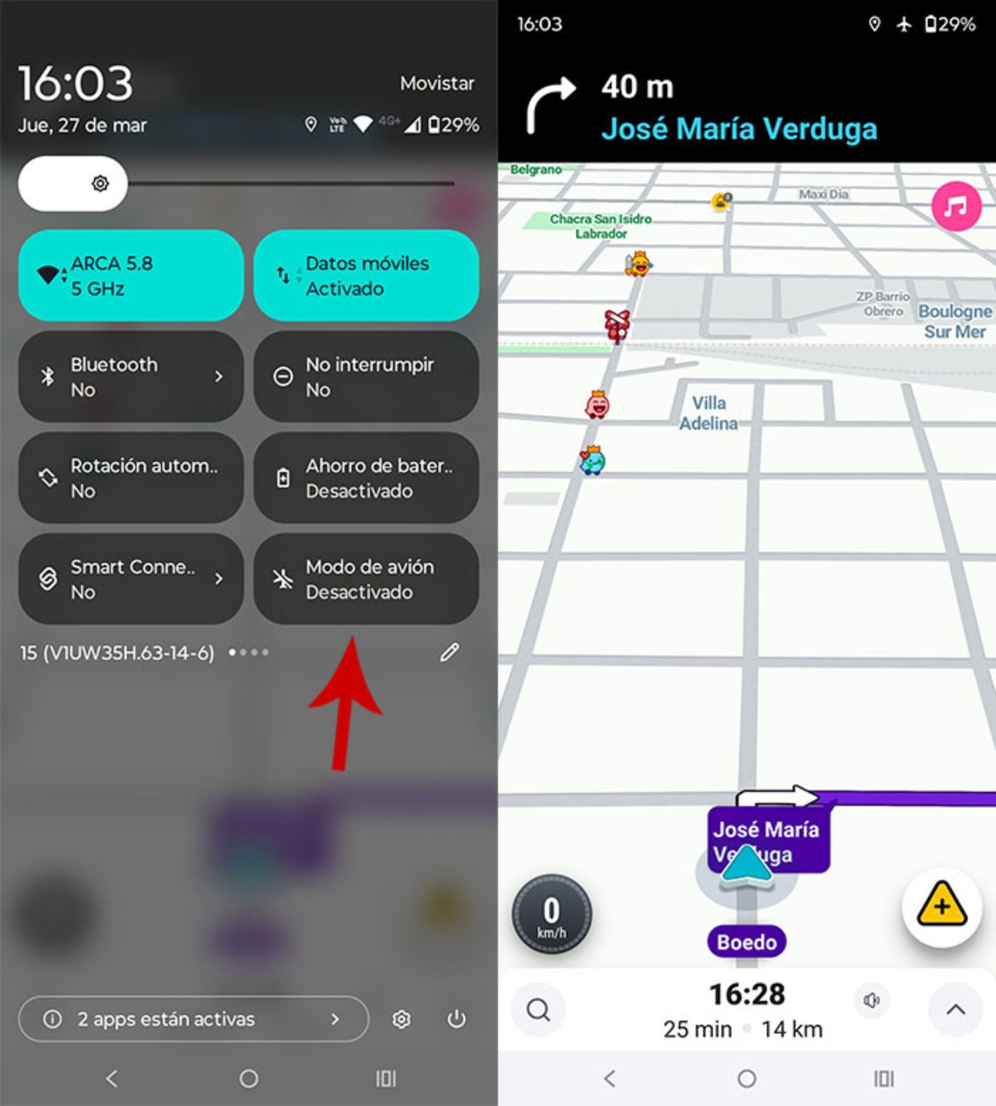 Waze no te enviará alertas sobre obstrucciones en el tráfico si el móvil no está conectado a Internet