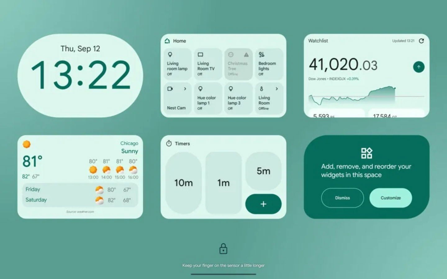 Los widgets se acomodan también en la pantalla de bloqueo de Android 16
