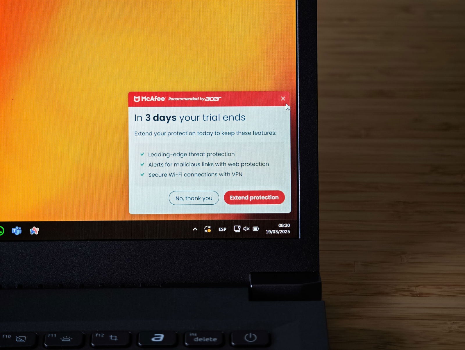Un ejemplo del bloatware presente en el Acer Aspire 14 AI / Fotografía de Christian Collado