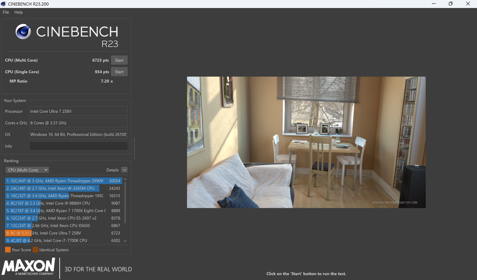 Estas son las puntuaciones multi núcleo obtenidas en Cinebech R23 por el ASUS Expertbook P5