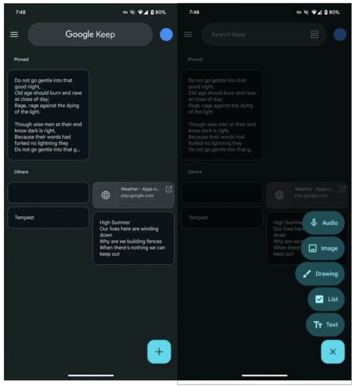 Google Keep, así cambia su interfaz a Material 3 Expressive